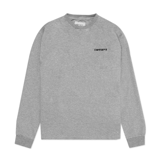 CHT Embroidered Text Long Sleeve T-Shirt Grey