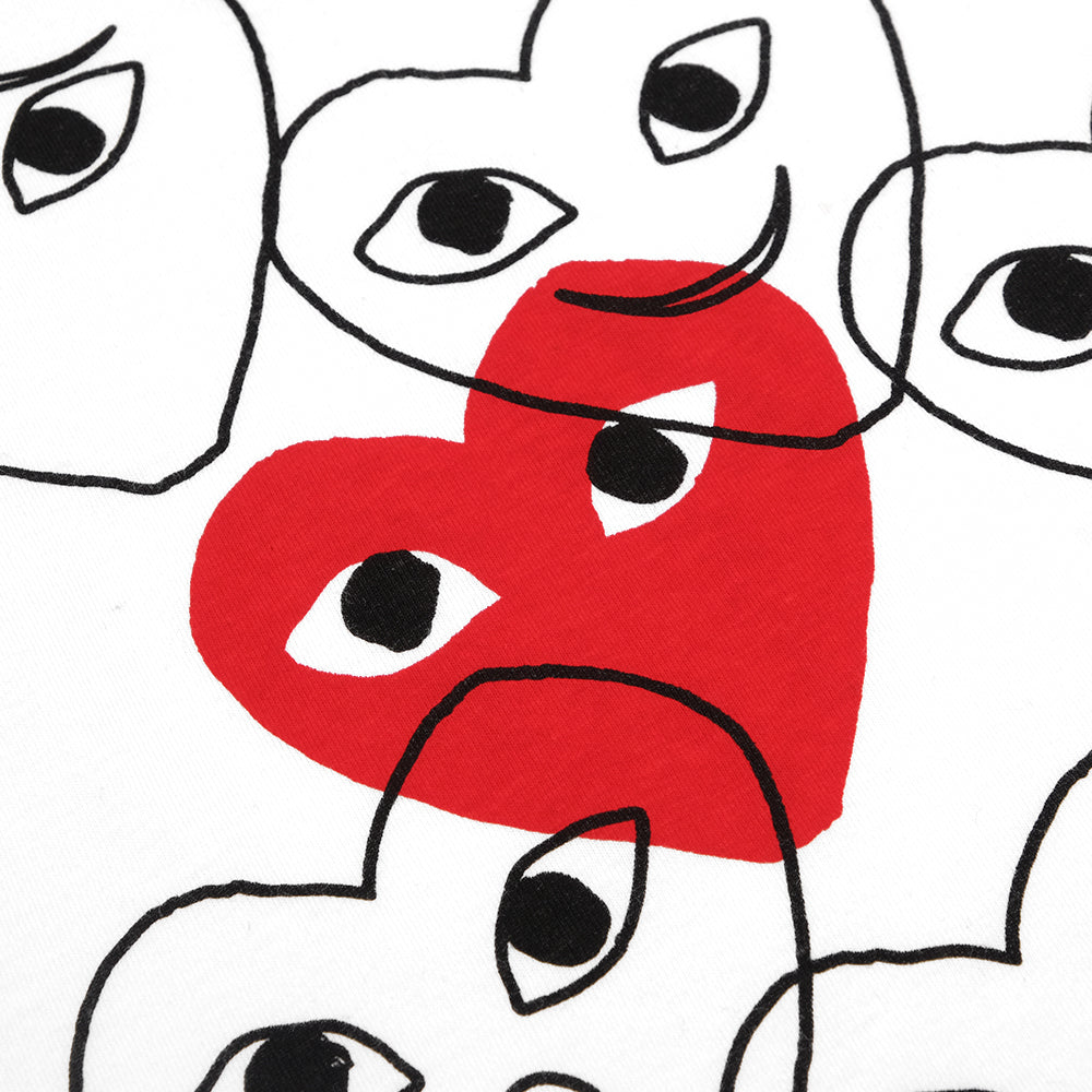 CDG Play Multiple Emoticon Hearts Logo T-Shirt