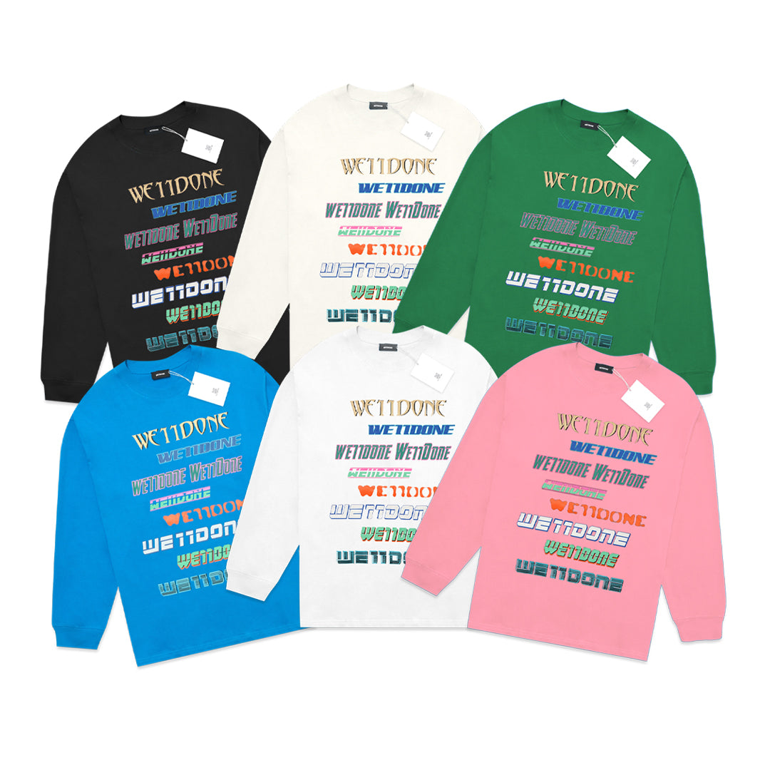 We11done Multi Logo Long Sleeve T-Shirt